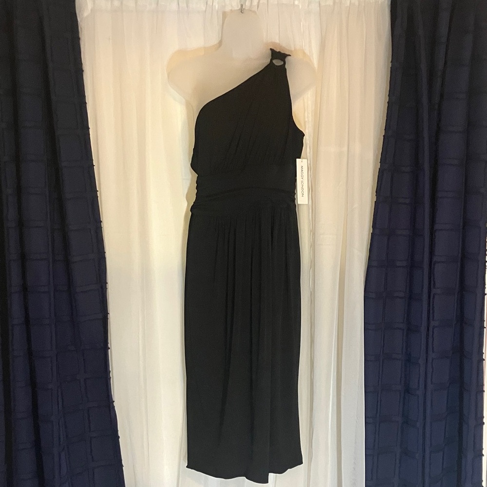 Maggy London Black One-Shoulder Dress